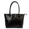 Florence 12 TAMP fekete női bőr válltáska, shopper 41 x 27 x 14 cm