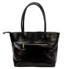 Florence 12 TAMP fekete női bőr válltáska, shopper 41 x 27 x 14 cm