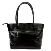Florence 12 TAMP fekete női bőr válltáska, shopper 41 x 27 x 14 cm