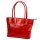 Florence 12 TAMP piros női bőr válltáska, shopper 41 x 27 x 14 cm