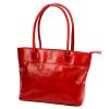 Florence 12 TAMP piros női bőr válltáska, shopper 41 x 27 x 14 cm