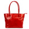 Florence 12 TAMP piros női bőr válltáska, shopper 41 x 27 x 14 cm