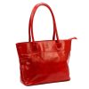 Florence 12 TAMP piros női bőr válltáska, shopper 41 x 27 x 14 cm