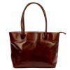 Florence 12 TAMP barna női bőr válltáska, shopper 41 x 27 x 14 cm