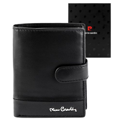 Pierre Cardin YS605 326A fekete férfi bőr pénztárca 10.5 x 13 x 3 cm 