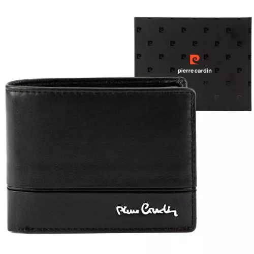 Pierre Cardin YS605 323 fekete férfi bőr pénztárca 11 x 8.5 x 2.8 cm