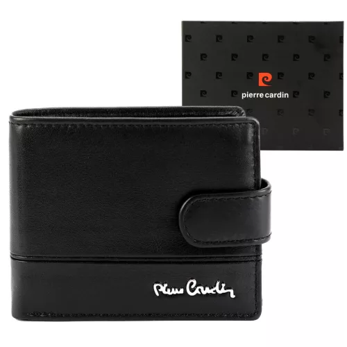 Pierre Cardin YS605 323A fekete férfi bőr pénztárca 11.5 x 8.5 x 2.8 cm