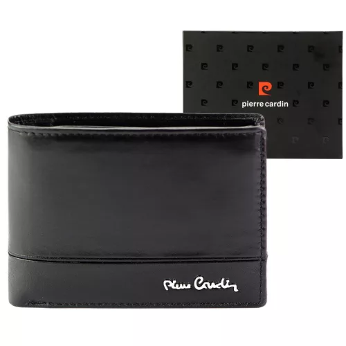 Pierre Cardin YS605 8806 fekete férfi bőr pénztárca 12 x 9.5 x 3 cm