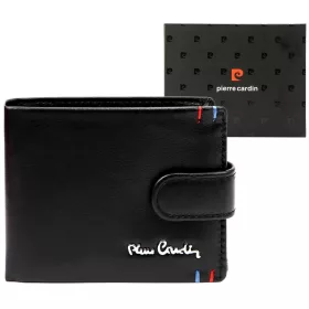   Pierre Cardin YS606 323A fekete férfi bőr pénztárca 11.5 x 8.5 x 2.8 cm
