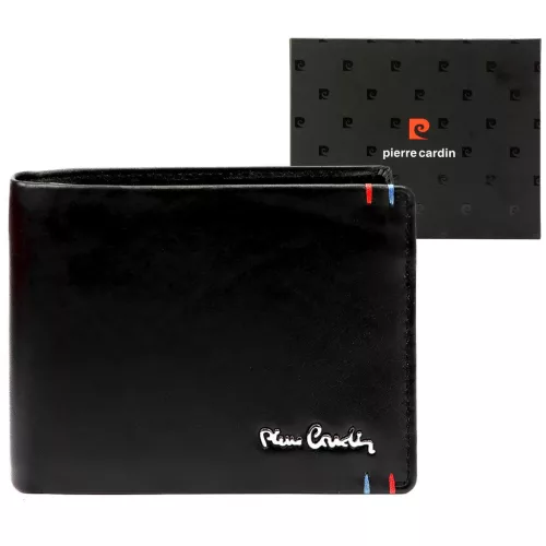 Pierre Cardin YS606 8806 fekete férfi bőr pénztárca 12 x 9.5 x 3 cm