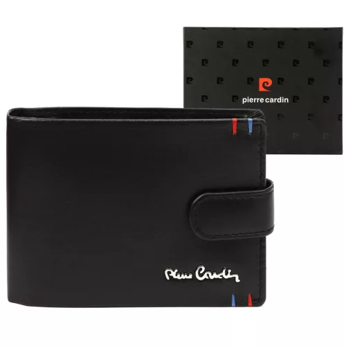 Pierre Cardin YS606 8806A fekete férfi bőr pénztárca 12.5 x 9.5 x 3 cm
