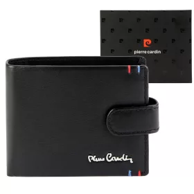   Pierre Cardin YS606 8825A fekete férfi bőr pénztárca 11.5 x 9 x 2.8 cm