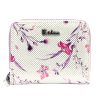 Eslee 6028 lila-fehér mintás női rostbőr pénztárca 11 x 8.5 x 3.5 cm