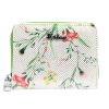 Eslee 6028 zöld-fehér mintás női rostbőr pénztárca 11 x 8.5 x 3.5 cm