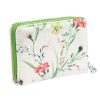 Eslee 6028 zöld-fehér mintás női rostbőr pénztárca 11 x 8.5 x 3.5 cm