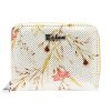 Eslee 6028 sárga-fehér mintás női rostbőr pénztárca 11 x 8.5 x 3.5 cm