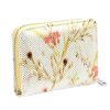 Eslee 6028 sárga-fehér mintás női rostbőr pénztárca 11 x 8.5 x 3.5 cm