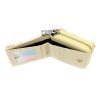 Eslee 6028 sárga-fehér mintás női rostbőr pénztárca 11 x 8.5 x 3.5 cm