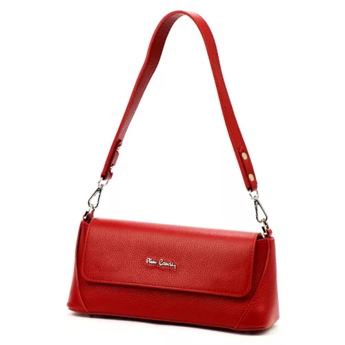 Pierre Cardin 1983 FRZ piros női bőr válltáska 27.5 x 13 x 9.5 cm
