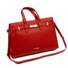 Pierre Cardin 1926 FRZ piros női bőr kézitáska, válltáska 37.5 x 25 x 13 cm