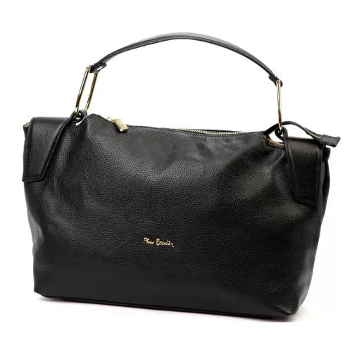 Pierre Cardin 55091 FRZ fekete női bőr kézitáska, vállpánttal 40 x 25 x 14 cm
