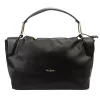 Pierre Cardin 55091 FRZ fekete női bőr kézitáska, vállpánttal 40 x 25 x 14 cm