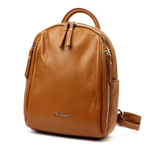 Pierre Cardin 1858 FRZ konyak női bőr hátizsák 26 x 30 x 11 cm