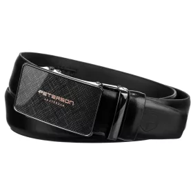 Peterson PTN A001 fekete bőr férfi öv 115 cm
