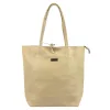 MiaMore 01-014 Z bézs női bőr válltáska, shopper 40 x 38 x 13 cm