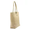 MiaMore 01-014 Z bézs női bőr válltáska, shopper 40 x 38 x 13 cm