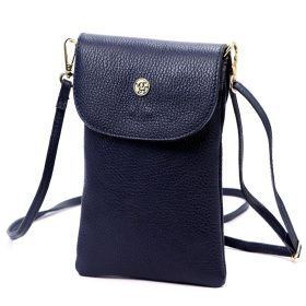   Gregorio 1747 sötétkék női bőr válltáska, mobiltartó 14 x 21.5 x 5 cm