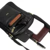 Peterson PTN 2505840-NDM fekete férfi bőr válltáska 21 x 16 x 6 cm