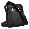 Peterson PTN 2505840-NDM fekete férfi bőr válltáska 21 x 16 x 6 cm
