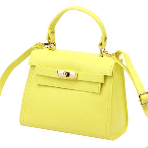 Luka 19-17 MN sárga női bőr kézitáska, válltáska 23 x 19 x 12.5 cm