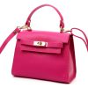 Luka 19-17 MN magenta női bőr kézitáska, válltáska 23 x 19 x 12.5 cm