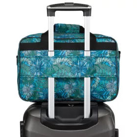   Rovicky R-TL15608 türkiz levél mintás Wizz Air, Ryanair kabintáska, utazótáska 40 x 25 x 20 cm