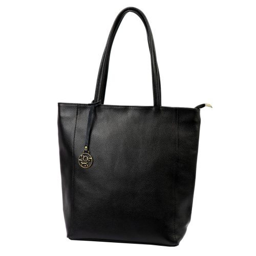 Gregorio 1748 fekete női bőr válltáska, shopper táska 37 x 35 x 14 cm