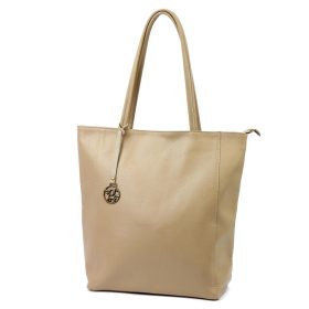   Gregorio 1748 drapp női bőr válltáska, shopper táska 37 x 35 x 14 cm