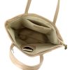 Gregorio 1748 drapp női bőr válltáska, shopper táska 37 x 35 x 14 cm