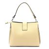Luka 24-069 bézs női bőr válltáska 27 x 21.5 x 13 cm