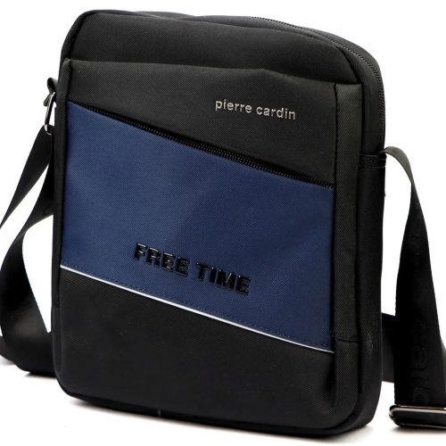 Pierre Cardin 1711 ALAN09 kék-fekete férfi oldaltáska 20 x 24 x 9 cm 