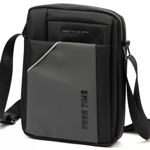 Pierre Cardin 2011 ALAN09 sötétszürke férfi oldaltáska 20 x 24 x 9 cm