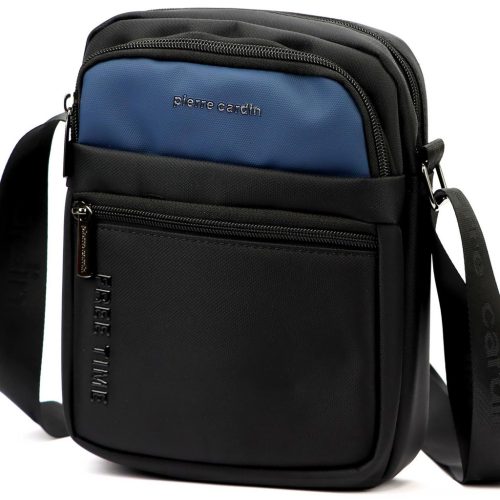 Pierre Cardin 2061 ALAN09 kék-fekete férfi oldaltáska 20 x 24 x 9 cm
