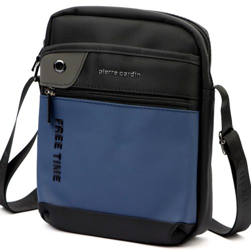 Pierre Cardin 2081 ALAN09 kék-fekete férfi oldaltáska 20 x 24 x 9 cm