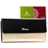 Peterson PTN LJ-415 fekete-arany női bőr pénztárca 18 x 9 x 2.2 cm