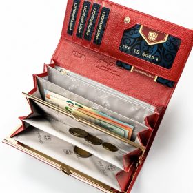   Peterson PTN PS401-FDS piros női pénztárca 18.5 x 9.5 x 2.5 cm