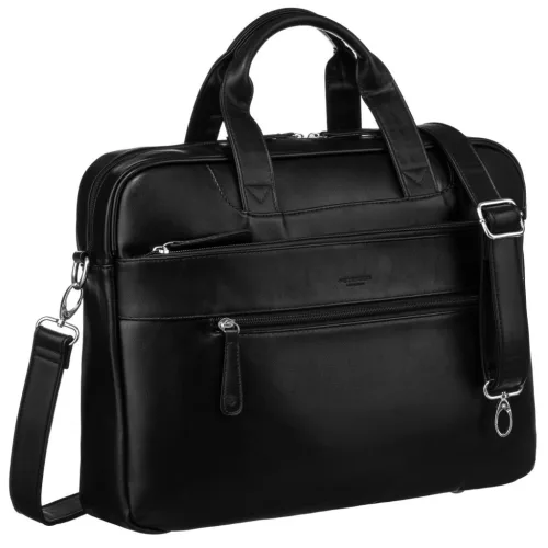 Peterson PTN LAP-1703 fekete rostbőr aktatáska, laptoptáska 40 x 30 x 8 cm