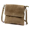 Luka 24-090 taupe női velúr bőr oldaltáska 24 x 22 x 5 cm