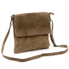 Luka 24-090 taupe női velúr bőr oldaltáska 24 x 22 x 5 cm