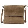Luka 24-090 taupe női velúr bőr oldaltáska 24 x 22 x 5 cm
